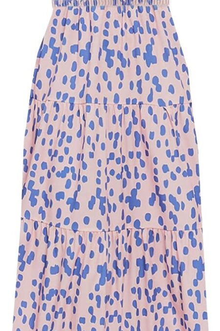 Women's Boho Spaghetti Strap Square Neck Ruffle Maxi Dress