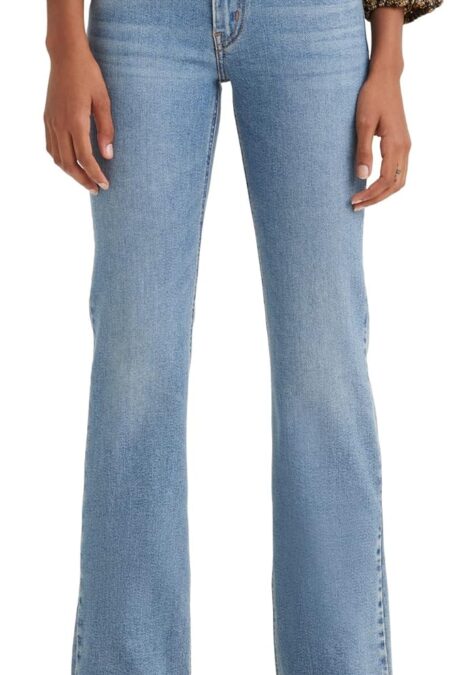 Women's Low Rise Slim Through Hip Bootcut Stretch Denim Jeans