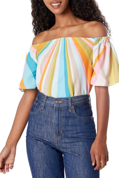 Women's Off The Shoulder Loose Fit Short Sleeve Top